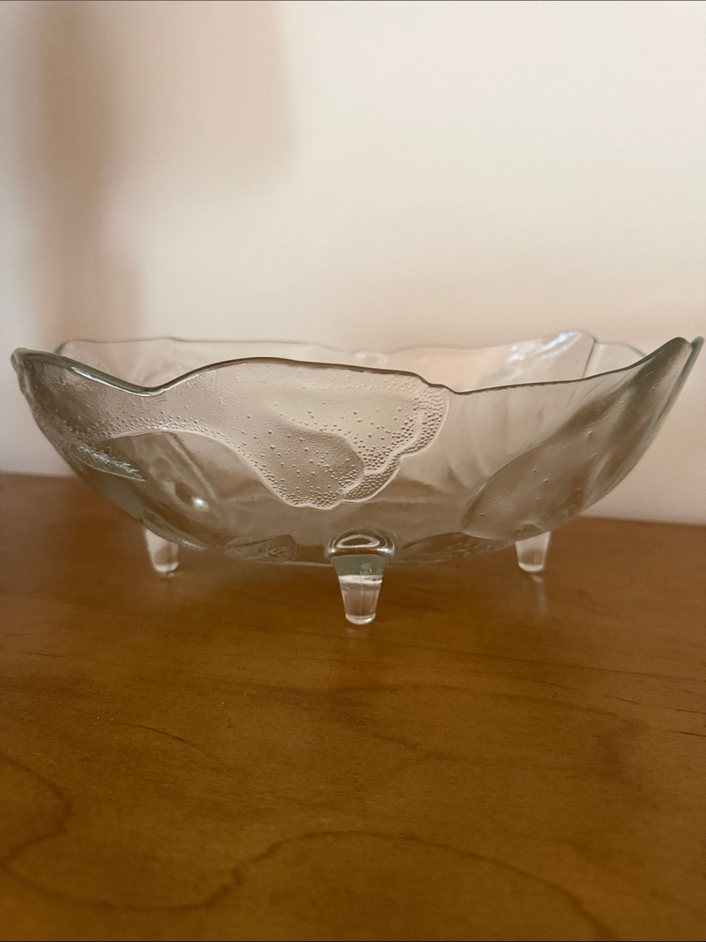 Vintage Libbey Glass "A-La-Carte Jasmine" Oval Footed Centerpiece Bowl